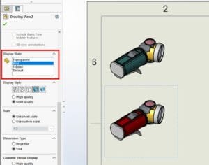 välj display states