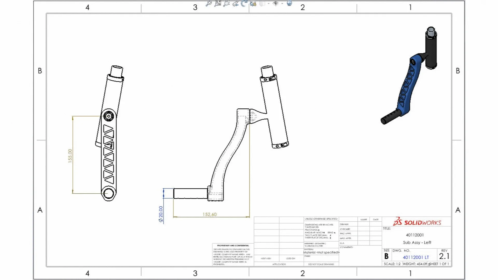 GIF av dinglande mått som lagas. Nyhet i SOLIDWORKS 2024.