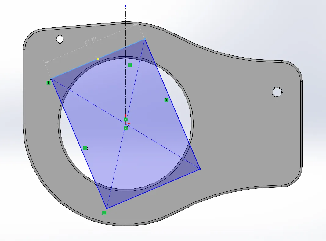 Preview sketch dimension in SOLIDWORKS.