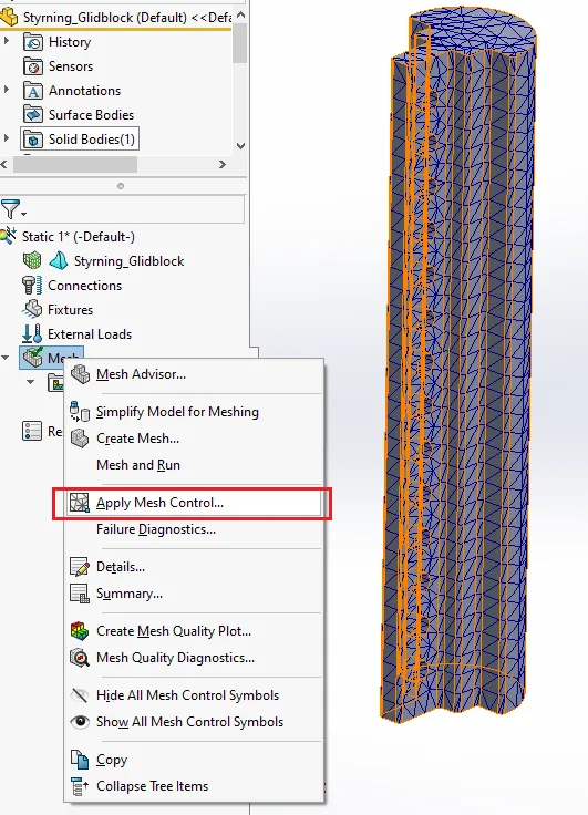 Apply mesh control
