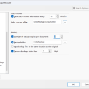 SOLIDWORKS Backup/Recover inställningar i System Options