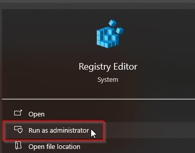 Kör RegEdit som Administratör